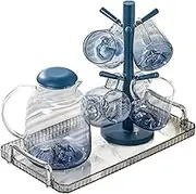 Water Carafe Iced Tea Pitcher Water Cup Water Set Glass Home Modern Housewarming New House Cup Living Room Hospitality Cup Kettle Simple Drink Pitcher Water Jar