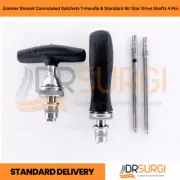 Zimmer Biomet Cannulated Ratchets T-Handle & Standard W/ Star Drive Shafts 4 Pcs