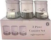 The House of Florence Glass Canisters 3 Piece Set, White