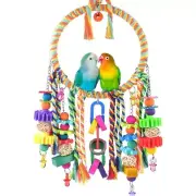 Parrot Chew Colorful Perch Bird Swing Chewing Toy Cage Decorations