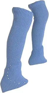 [Vaveren] Figure Skating Leg Warmers High Footless Socks Soft Lightweight Fashion Decor Knitted Long Leg Warmers for Adults Winter Yoga