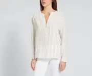 Seed Heritage Shirt Top Blouse Ivory Pink Striped Relaxed Fit Au 8 - 10 S M $129
