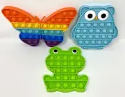 Fidget Silicone Sensory Toy Animal Shapes Multi-Pack (Butterfly, Owl and Frog)