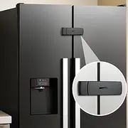 Child Proof Refrigerator Lock, French Fridge Lock Adjustable Gap, Cabinet Lock for Kids with Sticky Adhesive Pads, Freezer Lock Apply to Max 3.54" Gap Distance