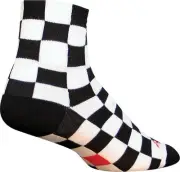SockGuy Classic Ridgemont Socks 3 inch Black White Checker Small Medium