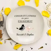 Adorable Engagement Birds Personalised Plate