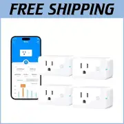 Convenient Smart Plugs with Energy Tracking, WiFi & Bluetooth Compatible, 4 Pack