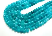 Natural Green Amazonite Beads Smooth Polished Round Gemstone 6 8 10 mm - RN118