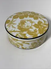 Gucci PORCELAIN HERBARIUM YELLOW SUNSET ROUND Trinket BOX NEW Richard Ginori