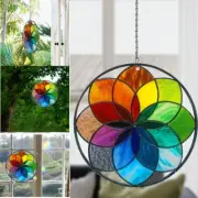 Staine Glass Rainbow Window Panel Hanging Ornament Pendant Wall Decor