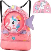 Children's Drawstring Bags Swimming Backpack, Drawstring Children's Swimming Bag, Beach Bag, Sports Fitness Bag, Dry and Wet Separation, Suitable for Children, Men and Momen.