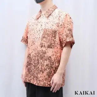 【KAI KAI】赤日漸層提花短袖襯衫(男款/女款 寬鬆印花襯衫 漸層顏色 休閒短袖上衣)