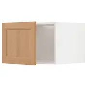 METOD top cabinet for fridge/freezer, white/Vedhamn oak, 60x60x40 cm