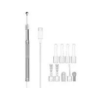 Ear Wax Removal Endoscope Earwax Remover Tool Ear Camera Ear Otoscope with 6 LED Lights -Silver