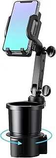 Car Cup Holder Phone Mount, Universal Auto Cell Phone Stand with Drink Expand Cup Holder, 2-in-1 Multifunctional Car Cup Holder Expander with 360° Rotation Phone Mount