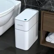 Small Bathroom Trash Cans with Lids,Motion Sensor Bathroom Trash Can,Narrow W...