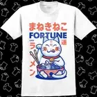 Ramen Maneki Neko Fortune Teller Lucky Cat Noddle T Shirt