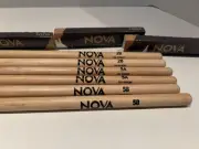 Drumsticks 3-Pairs Nova 5A Wood Tip DRUMSTICKS 5A Hickory NEW Made In USA