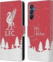 Head Case Designs Officially Licensed Liverpool Football Club Winter Snow Festive Christmas Leather Book Wallet Case Cover Compatible with Samsung Galaxy A15