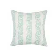 White With Mint Green Block Pattern And Microgel Feather-Like Insert Pillow