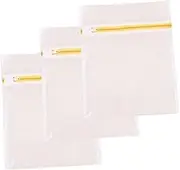 HOOTNEE 3 Pack Fine Mesh Laundry Bags Zippered Washing Garment Bags for Lingerie Underwear Delicate Wash Set Random Color