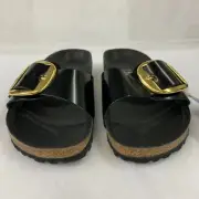 Birkenstock New w/ Box Madrid Big Buckle High Shine Black Patent Leather Regular