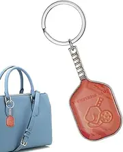 [Generic] Pickleball Paddle Keychain | Unique Pickleball Racquet Key Charm | Portable Pickleball Charm Keychain, Unique Sports Pickleball Paddle Keychain