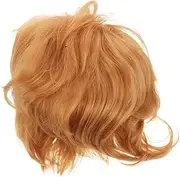 Gold Short Wig Side Bangs Masculine Hair Topper for Men's Parties Performances and Daily Wear