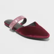 Women's Maxine Mule Flats Burgundy - A New Day Size 8 (B-394)