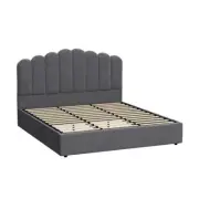 NNEED Bed Frame King Size Gas Lift Velvet Grey