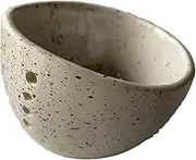 Herb Stripper Bowl with 4 Holes of Different Size White Ceramic Herb Stripper 3.9x3.4x2.6 Multi-Purpose Stripping Tool for Vegetables Bowl Tool