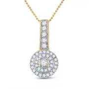 10k Yellow Gold Round Diamond Circle Pendant 1/5 Cttw