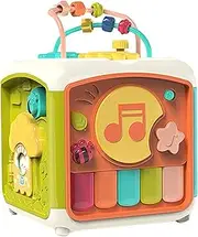 Activity Cube | Interactive Sensory Music Cube - Portable Travel Toys, Activity Center for Boys and Girls Ages 18 Month+