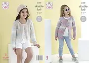 King Cole Girls Double Knitting Pattern Easy Lace Short or Long Length Cardigan (5422)