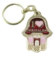 I LOVE JERUSALEM Key Ring Hamsa protection Lucky Charm Israel Chain Evil Eye