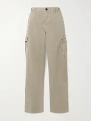 [James Perse] James Perse - Cotton-blend Twill Straight-leg Cargo Pants - Gray green - 2 2 Green