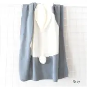 Cute KIDS Bunny Rabbit Throw Blanket Hot Facebook Instagram - Grey