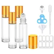 16 Pack 10ml Glass Roll On Bottles Refillable Perfume Container with Droppers