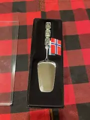 Norwegian Pewter Cake Server : A-S Tinn-Per Made In Norway