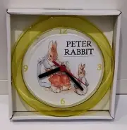 Peter Rabbit 7" Novelty Yellow Wall/Desk Clock Brand New Baby Toddler