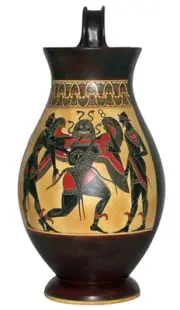 Ancient Greek Olpe Vase Pottery Museum Replica Reproduction