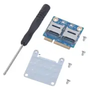 2 MicroSDs Card to mPCIE with half Bracket Memory Card Reader Adapter