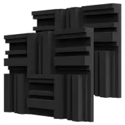 Thickened 12 X 12 X 3 Inch Acoustic Foam Panels in Diffusion Pattern, 12 Pcs