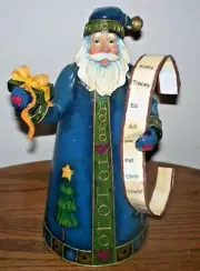 Metal Old-Time SANTA w/List - 10" high - Decorative - NEW - no box