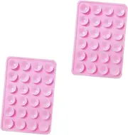 MagiDeal 2X Silicone Suction Phone Case Adhesion Mount Suction Cup Phone Mount Home Phone Accessories Phone Holders for Bathing Videos, Pink
