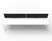 RAPIDLINE DELUXE PROFILE LEG WORKSTATION With Screen 4 Person Double Sided W1500 x D750 x H730mm (per user) White Top White Frame