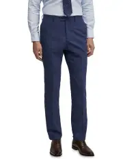 [Oxford] Hopkins Wool Stretch Suit Trousers in Blue Check