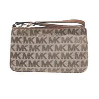 在飛比找松果購物優惠-Michael Kors 咖啡色MK LOGO圖樣織布扣環手