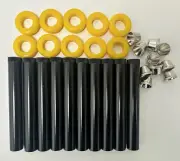 10Sets Bonza Stem Kit with Grommet and Cone Piece Aluminium Kit Black & Yellow