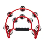 Tambourine with Double Row Metal Jingles Hand Held Percussion Tambourines Mus...